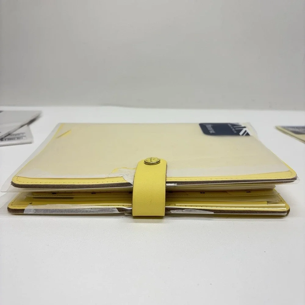 Filofax The Original A5 Leather Organiser Yellow Made in UK w/ Extras READ DESCR